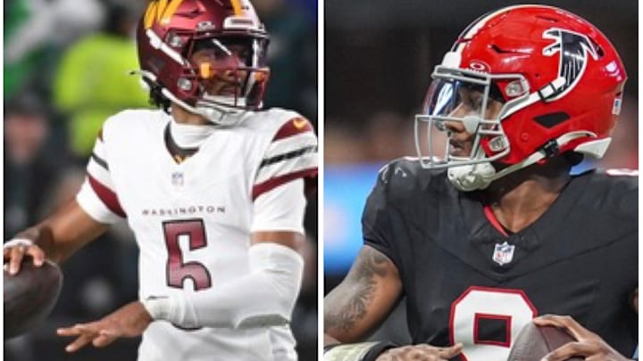 Two rookie quarterbacks in the Washington Commanders' Jayden Daniels and the Atlanta Falcons' Michael Penix Jr. play Sunday.