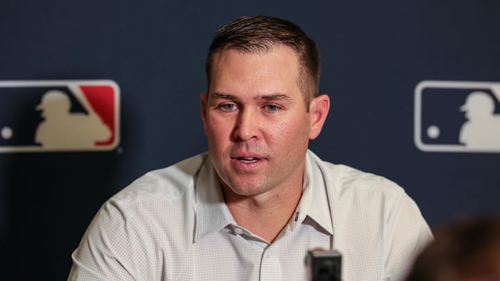 Dec 8, 2025; Orlando, FL, USA; San Diego Padres manager Craig Stammen speaks with the media during the 2025 MLB Winter Meetings at Signia by Hilton Hotel. Mandatory Credit: Mike Watters-Imagn Images Dec 8, 2025; Orlando, FL, USA; San Diego Padres manager Craig Stammen speaks with the media during the 2025 MLB Winter Meetings at Signia by Hilton Hotel. Mandatory Credit: Mike Watters-Imagn Images