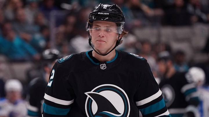 Mar 30, 2026; San Jose, California, USA; San Jose Sharks left wing William Eklund (72) waits for play to resume against the St. Louis Blues in the second period at SAP Center at San Jose. Mandatory Credit: David Gonzales-Imagn Images Mar 30, 2026; San Jose, California, USA; San Jose Sharks left wing William Eklund (72) waits for play to resume against the St. Louis Blues in the second period at SAP Center at San Jose. Mandatory Credit: David Gonzales-Imagn Images