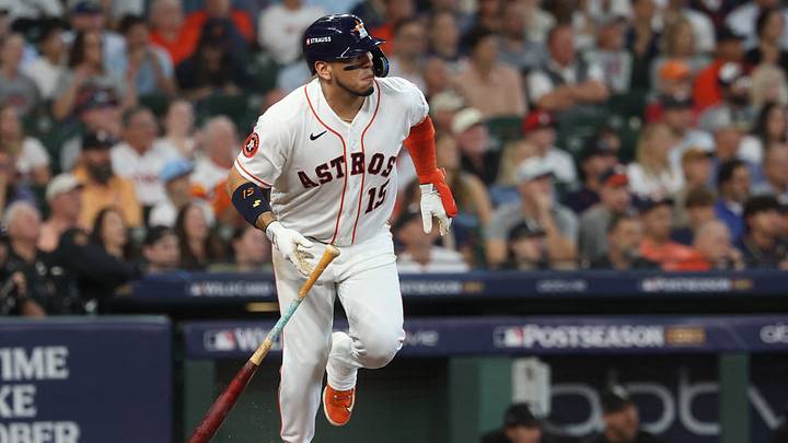 Sep 29, 2026; Houston, Texas, USA; Houston Astros third baseman Isaac Paredes (15) hits a single against the Chicago White Sox during game one of the Wildcard round for the 2026 MLB Playoffs at Daikin Park. Mandatory Credit: Troy Taormina-Imagn Images Sep 29, 2026; Houston, Texas, USA; Houston Astros third baseman Isaac Paredes (15) hits a single against the Chicago White Sox during game one of the Wildcard round for the 2026 MLB Playoffs at Daikin Park. Mandatory Credit: Troy Taormina-Imagn Images