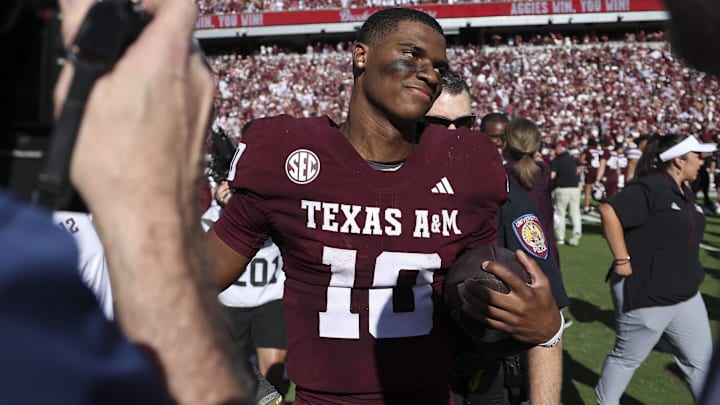 Texas A&M Aggies quarterback Marcel Reed (10) walks on the field after the game against the South Carolina Gamecocks at Kyle Field. Mandatory Credit: Troy Taormina-Imagn Images Texas A&M Aggies quarterback Marcel Reed (10) walks on the field after the game against the South Carolina Gamecocks at Kyle Field. Mandatory Credit: Troy Taormina-Imagn Images
