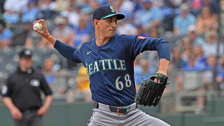 May 23, 2026; Kansas City, Missouri, USA; Seattle Mariners starting pitcher George Kirby (68) throws a pitch in the first inning against the Seattle Mariners at Kauffman Stadium. Mandatory Credit: Peter Aiken-Imagn Images May 23, 2026; Kansas City, Missouri, USA; Seattle Mariners starting pitcher George Kirby (68) throws a pitch in the first inning against the Seattle Mariners at Kauffman Stadium. Mandatory Credit: Peter Aiken-Imagn Images