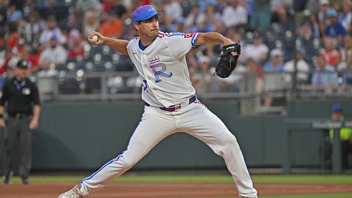 Jun 19, 2026; Kansas City, Missouri, USA; Kansas City Royals starting pitcher Seth Lugo (67) throws a pitch in the first inning against the St. Louis Cardinals at Kauffman Stadium. Mandatory Credit: Peter Aiken-Imagn Images Jun 19, 2026; Kansas City, Missouri, USA; Kansas City Royals starting pitcher Seth Lugo (67) throws a pitch in the first inning against the St. Louis Cardinals at Kauffman Stadium. Mandatory Credit: Peter Aiken-Imagn Images