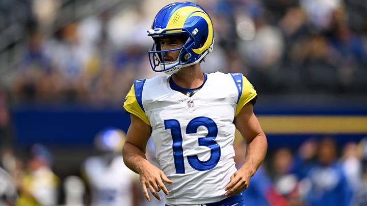 Aug 22, 2026; Inglewood, California, USA; Los Angeles Rams quarterback Stetson Bennett IV (13) reacts during the first quarter against the New Orleans Saints at SoFi Stadium. Mandatory Credit: Griffin Hooper-Imagn Images Aug 22, 2026; Inglewood, California, USA; Los Angeles Rams quarterback Stetson Bennett IV (13) reacts during the first quarter against the New Orleans Saints at SoFi Stadium. Mandatory Credit: Griffin Hooper-Imagn Images