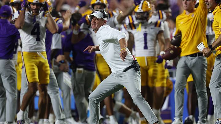Sep 26, 2026; Baton Rouge, Louisiana, USA; LSU Tigers head coach Lane Kiffin reacts during the third quarter against the Texas A&M Aggies at Tiger Stadium. Mandatory Credit: Stephen Lew-Imagn Images Sep 26, 2026; Baton Rouge, Louisiana, USA; LSU Tigers head coach Lane Kiffin reacts during the third quarter against the Texas A&M Aggies at Tiger Stadium. Mandatory Credit: Stephen Lew-Imagn Images