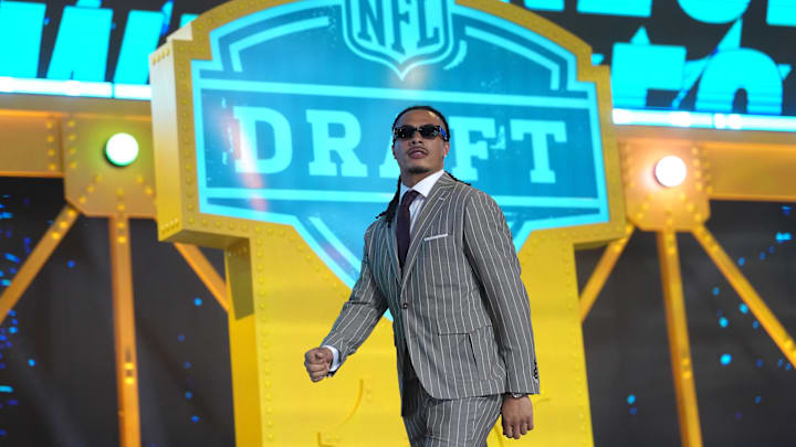 Apr 23, 2026; Pittsburgh, PA, USA; Southern California Trojans receiver Makai Lemon is introduced before the 2026 NFL Draft at Acrisure Stadium. Mandatory Credit: Kirby Lee-Imagn Images