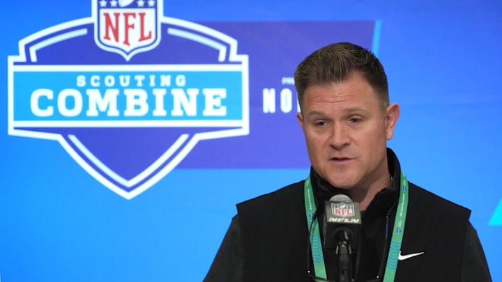 Feb 27, 2024; Indianapolis, IN, USA; Green Bay Packers general manager Brian Gutekunst during the