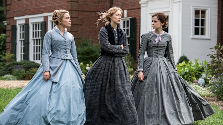 Florence Pugh, Saoirse Ronan and Emma Watson in Greta Gerwig's LITTLE WOMEN.