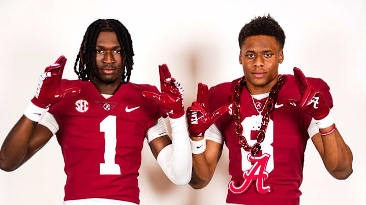 2026 Crimson Tide commits Jorden Edmonds (left) and Xavier Griffin (right)