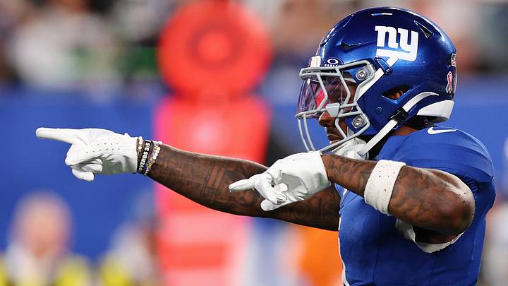 Sep 13, 2026; East Rutherford, New Jersey, USA; New York Giants wide receiver Malik Nabers (1) reacts after a play against the Dallas Cowboys during the fourth quarter at MetLife Stadium. Mandatory Credit: Vincent Carchietta-Imagn Images Sep 13, 2026; East Rutherford, New Jersey, USA; New York Giants wide receiver Malik Nabers (1) reacts after a play against the Dallas Cowboys during the fourth quarter at MetLife Stadium. Mandatory Credit: Vincent Carchietta-Imagn Images