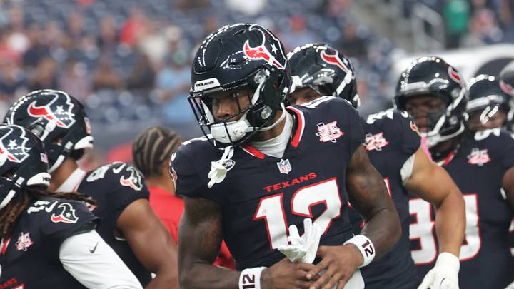 Aug 20, 2026; Houston, Texas, USA; Houston Texans wide receiver Nico Collins (12) and teammates enters the field out of the tunnel before the Texans play the Las Vegas Raiders at Reliant Stadium. Mandatory Credit: Thomas Shea-Imagn Images Aug 20, 2026; Houston, Texas, USA; Houston Texans wide receiver Nico Collins (12) and teammates enters the field out of the tunnel before the Texans play the Las Vegas Raiders at Reliant Stadium. Mandatory Credit: Thomas Shea-Imagn Images