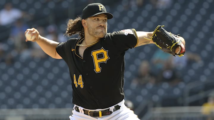 Cody Ponce, seen here as a member of the Pittsburgh Pirates in 2021, joins a crowded Blue Jays rotation.