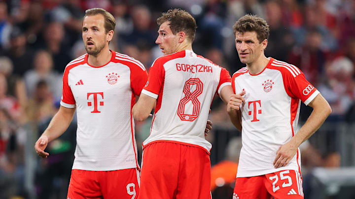Bayern Munich players in action against Real Madrid during the Champions League semi-finals.