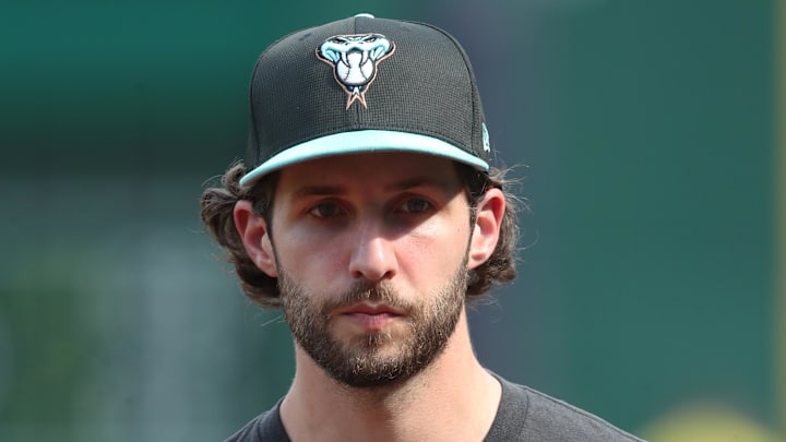 Jul 25, 2025; Pittsburgh, Pennsylvania, USA; Arizona Diamondbacks pitcher Zac Gallen (23) looks on before the game against the Pittsburgh Pirates at PNC Park. Mandatory Credit: Charles LeClaire-Imagn Images Jul 25, 2025; Pittsburgh, Pennsylvania, USA; Arizona Diamondbacks pitcher Zac Gallen (23) looks on before the game against the Pittsburgh Pirates at PNC Park. Mandatory Credit: Charles LeClaire-Imagn Images
