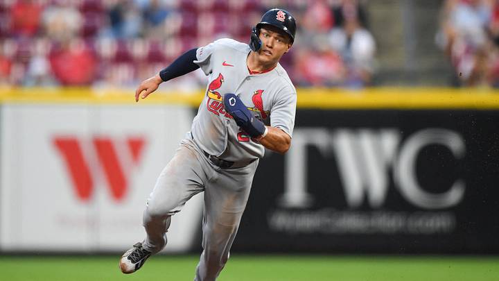 Aug 19, 2026; Cincinnati, Ohio, USA; St. Louis Cardinals second baseman JJ Wetherholt (26) runs to third base on a single by first baseman Alec Burleson (not pictured) during the fifth inning against the Cincinnati Reds at Great American Ball Park. Mandatory Credit: Tanner Pearson-Imagn Images Aug 19, 2026; Cincinnati, Ohio, USA; St. Louis Cardinals second baseman JJ Wetherholt (26) runs to third base on a single by first baseman Alec Burleson (not pictured) during the fifth inning against the Cincinnati Reds at Great American Ball Park. Mandatory Credit: Tanner Pearson-Imagn Images