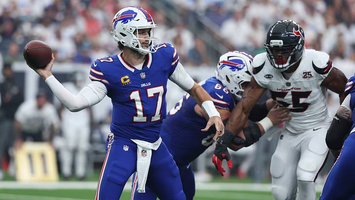 Sep 13, 2026; Houston, Texas, USA; Buffalo Bills quarterback Josh Allen (17) passses the ball during the game against the Houston Texans at Reliant Stadium. Mandatory Credit: Troy Taormina-Imagn Images Sep 13, 2026; Houston, Texas, USA; Buffalo Bills quarterback Josh Allen (17) passses the ball during the game against the Houston Texans at Reliant Stadium. Mandatory Credit: Troy Taormina-Imagn Images