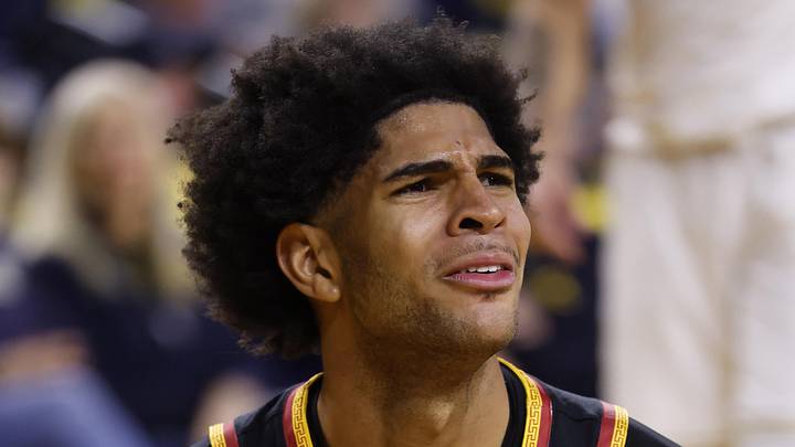 Jan 2, 2026; Ann Arbor, Michigan, USA; Southern California Trojans forward Jacob Cofie (6) reacts in the second half against the Michigan Wolverines at Crisler Center. Mandatory Credit: Rick Osentoski-Imagn Images Jan 2, 2026; Ann Arbor, Michigan, USA; Southern California Trojans forward Jacob Cofie (6) reacts in the second half against the Michigan Wolverines at Crisler Center. Mandatory Credit: Rick Osentoski-Imagn Images