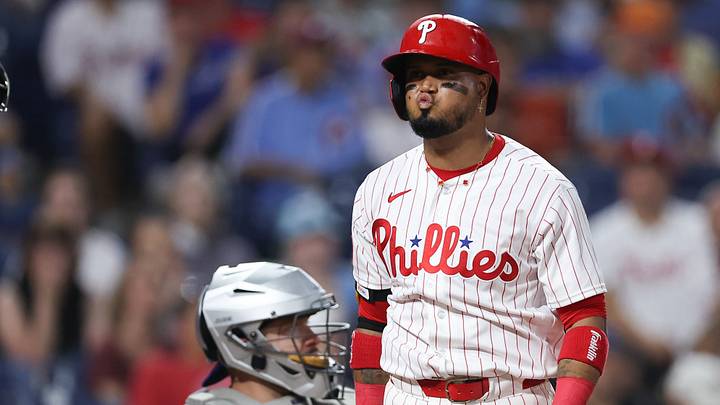 Philadelphia Phillies second baseman Luis Arraez. Philadelphia Phillies second baseman Luis Arraez.