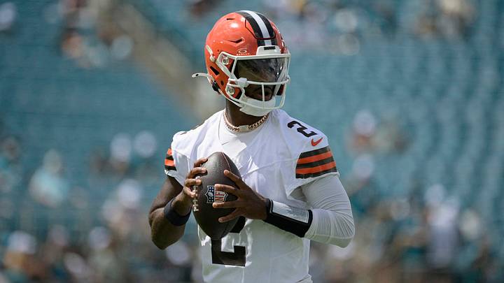 Sep 13, 2026; Jacksonville, Florida, USA;  Cleveland Browns quarterback Shedeur Sanders (2) before the game against the Jacksonville Jaguars at EverBank Stadium.  Mandatory Credit: Melina Myers-Imagn Images