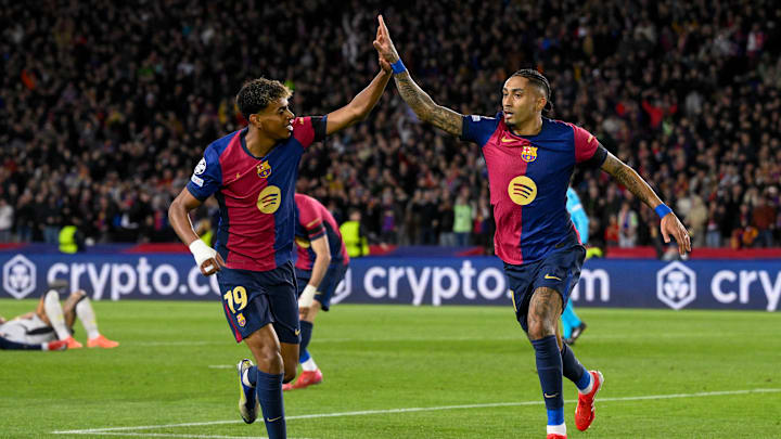 Le duo Lamine Yamal - Raphinha fait des ravages cette saison. Le duo Lamine Yamal - Raphinha fait des ravages cette saison.