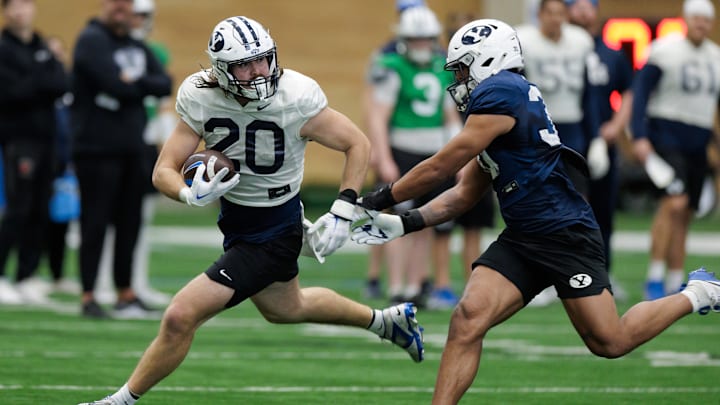 BYU tight end Carsen Ryan at BYU Spring Camp