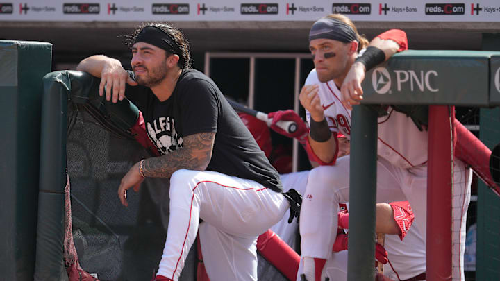 Cincinnati Reds players Jonathan India and TJ Friedl