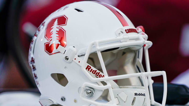 Oct 27, 2018; Stanford, CA, USA; General view of the Stanford Cardinal helmet during the first quarter against the Washington State Cougars at Stanford Stadium. Mandatory Credit: Stan Szeto-Imagn Images