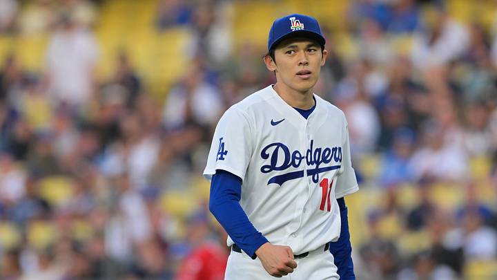 Jun 5, 2026; Los Angeles, California, USA; Los Angeles Dodgers pitcher Roki Sasaki (11) walks off the mound during the first inning against the Los Angeles Angels at Dodger Stadium. Mandatory Credit: Jayne Kamin-Oncea-Imagn Images Jun 5, 2026; Los Angeles, California, USA; Los Angeles Dodgers pitcher Roki Sasaki (11) walks off the mound during the first inning against the Los Angeles Angels at Dodger Stadium. Mandatory Credit: Jayne Kamin-Oncea-Imagn Images