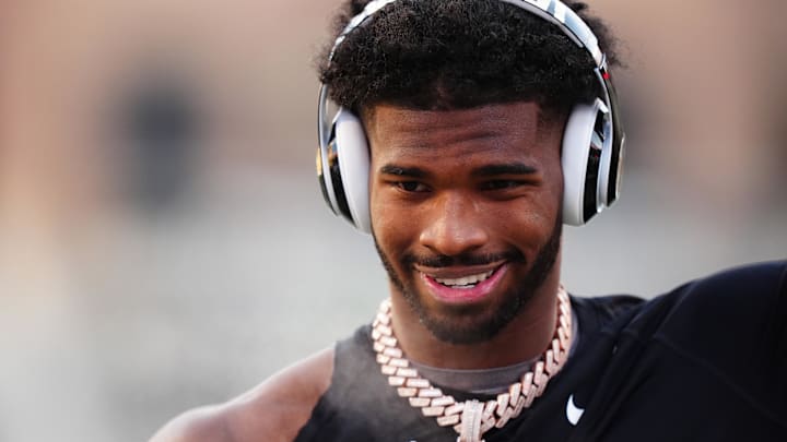 Colorado Buffaloes quarterback Shedeur Sanders (2) before the game against the Oklahoma State Cowboys at Folsom Field. Colorado Buffaloes quarterback Shedeur Sanders (2) before the game against the Oklahoma State Cowboys at Folsom Field.
