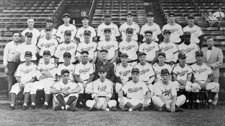 The 1949 Dodgers. Brown is in the top row, fourth from the left. The 1949 Dodgers. Brown is in the top row, fourth from the left.