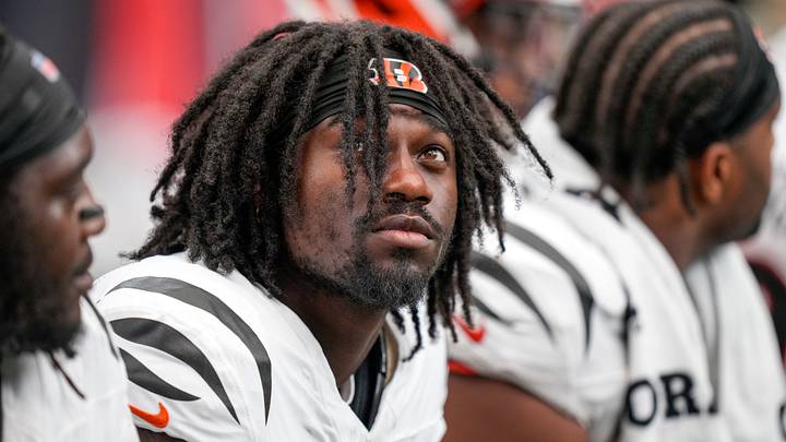 Cincinnati Bengals defensive end Shemar Stewart (94) watches the video board in the fourth quarter of the NFL Week 2 game between the Houston Texans and the Cincinnati Bengals at Reliant Stadium in Houston on Sunday, Sept. 20, 2026. The Bengals improved to 2-0 on the season with a 20-6 win on the road. Cincinnati Bengals defensive end Shemar Stewart (94) watches the video board in the fourth quarter of the NFL Week 2 game between the Houston Texans and the Cincinnati Bengals at Reliant Stadium in Houston on Sunday, Sept. 20, 2026. The Bengals improved to 2-0 on the season with a 20-6 win on the road.