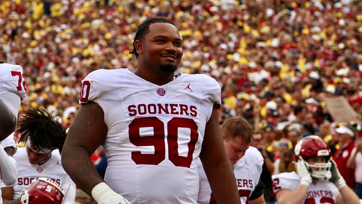 Oklahoma defensive tackle Trent Wilson prepares to face Michigan.
