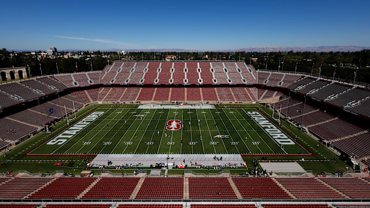 Sep 7, 2024; Stanford, California, USA; A general view of Stanford Stadium before a game between the Cal Poly Mustangs and the Stanford Cardinal. Mandatory Credit: Sergio Estrada-Imagn Images Sep 7, 2024; Stanford, California, USA; A general view of Stanford Stadium before a game between the Cal Poly Mustangs and the Stanford Cardinal. Mandatory Credit: Sergio Estrada-Imagn Images