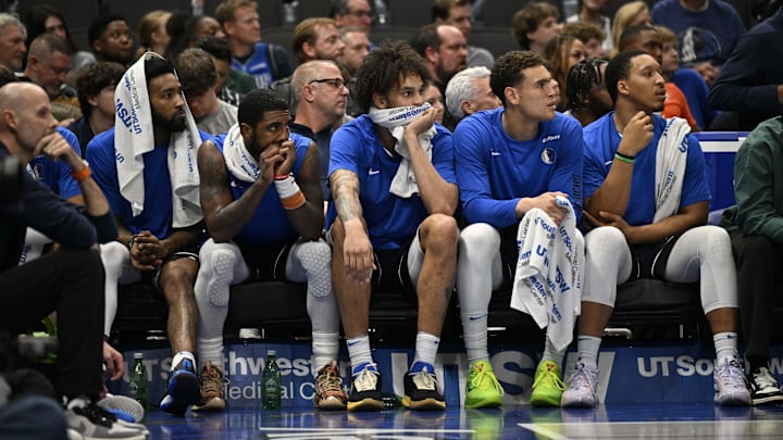 Nov 19, 2023; Dallas, Texas, USA; (from left) Dallas Mavericks forward Derrick Jones Jr. (55) and