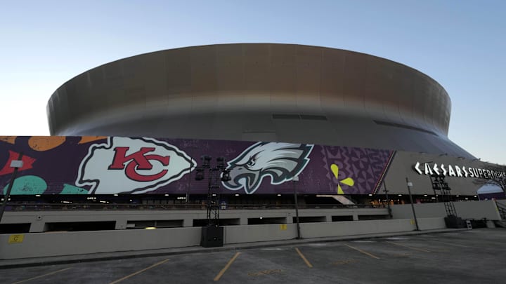 Feb 7, 2025; New Orleans, LA, USA; A general overall view of the Caesars Superdome, the site of the Super Bowl LIX between the Kansas City Chiefs and the Philadelphia Eagles. Mandatory Credit: Kirby Lee-Imagn Images Feb 7, 2025; New Orleans, LA, USA; A general overall view of the Caesars Superdome, the site of the Super Bowl LIX between the Kansas City Chiefs and the Philadelphia Eagles. Mandatory Credit: Kirby Lee-Imagn Images
