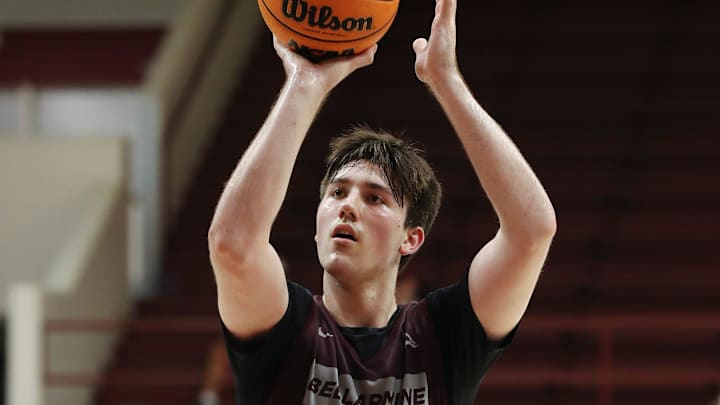 Bellarmine sophomore transfer Langdon Hatton shot free throws during practice at Knights Hall/