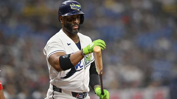 Jun 19, 2026; St. Petersburg, Florida, USA; Tampa Bay Rays infielder Yandy Diaz (2) gets ready to bat during the third inning against Washington Nationals at Tropicana Field. Jun 19, 2026; St. Petersburg, Florida, USA; Tampa Bay Rays infielder Yandy Diaz (2) gets ready to bat during the third inning against Washington Nationals at Tropicana Field.