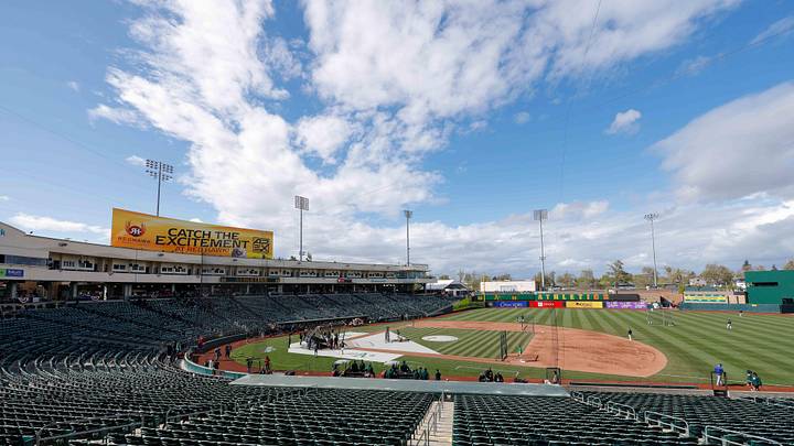 Mar 31, 2025; West Sacramento, California, USA; A general view of Sutter Health Park before the game between the Athletics and the Chicago Cubs. Mandatory Credit: Sergio Estrada-Imagn Images