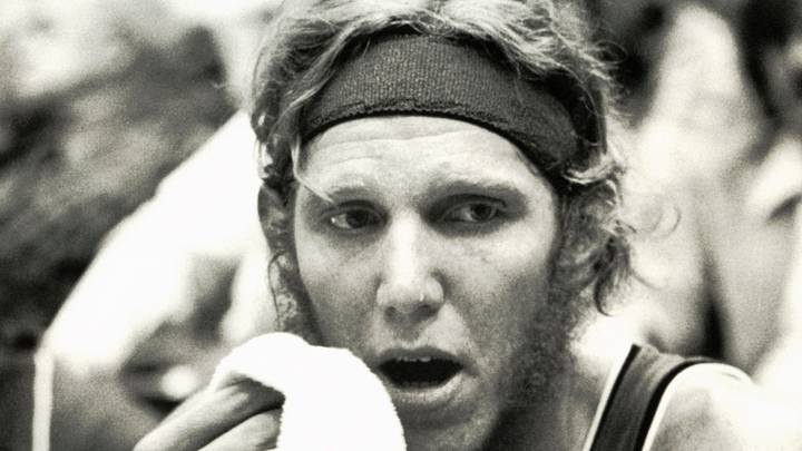 Portland Trailblazers center Bill Walton (32) on the bench during a timeout during the 1977 season. Portland Trailblazers center Bill Walton (32) on the bench during a timeout during the 1977 season.
