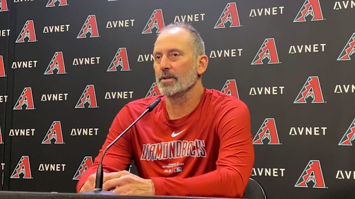 Arizona Diamondbacks Manager Torey Lovullo address the media ahead of the D-backs game against the Atlanta Braves on July 8th, 2024 Arizona Diamondbacks Manager Torey Lovullo address the media ahead of the D-backs game against the Atlanta Braves on July 8th, 2024