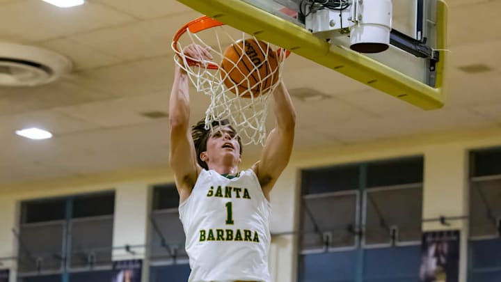 Santa Barbara's Luke Zuffelato can do it all including drive to the hoop and dunk, but his forte of late is game-winning 3-pointers as he pulled off for a second straight game Thursday at the HoopHall West Classic in Phoenix. 
