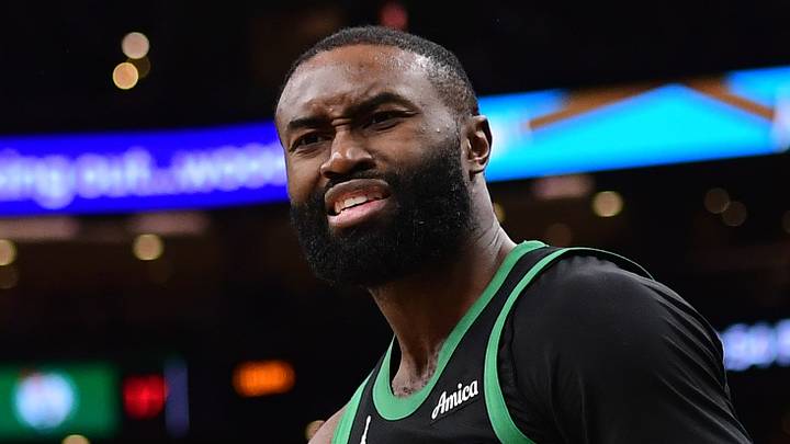 Feb 6, 2026; Boston, Massachusetts, USA; Boston Celtics guard Jaylen Brown (7) reacts towards the official after a play during the second half against the Miami Heat at TD Garden. Mandatory Credit: Bob DeChiara-Imagn Images Feb 6, 2026; Boston, Massachusetts, USA; Boston Celtics guard Jaylen Brown (7) reacts towards the official after a play during the second half against the Miami Heat at TD Garden. Mandatory Credit: Bob DeChiara-Imagn Images