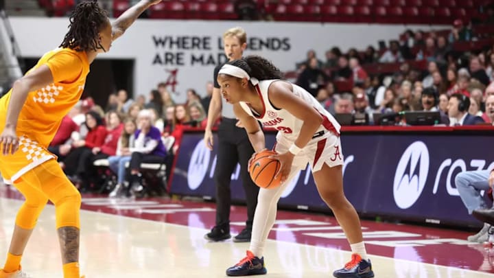 Alabama Guard Jessica Timmons (23) in action against Tennessee at Coleman Coliseum in Tuscaloosa, AL on Sunday, Jan 18, 2026. Alabama Guard Jessica Timmons (23) in action against Tennessee at Coleman Coliseum in Tuscaloosa, AL on Sunday, Jan 18, 2026.