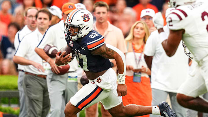 After a light load against Alabama A&M, Auburn Tigers running back Jarquez Hunter will play a bigger role vs. Cal. After a light load against Alabama A&M, Auburn Tigers running back Jarquez Hunter will play a bigger role vs. Cal.