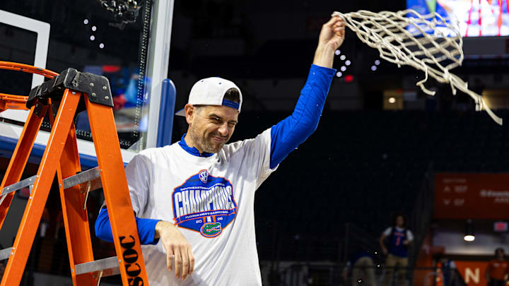 Todd Golden has completed the trifecta of championships, winning his first SEC regular-season title after winning the SEC and NCAA tournaments last season. Todd Golden has completed the trifecta of championships, winning his first SEC regular-season title after winning the SEC and NCAA tournaments last season.