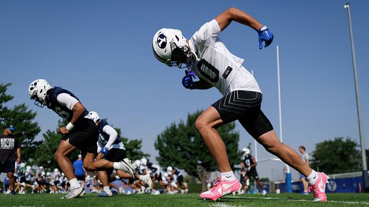 BYU wide receiver Tei Nacua at BYU Fall Camp
