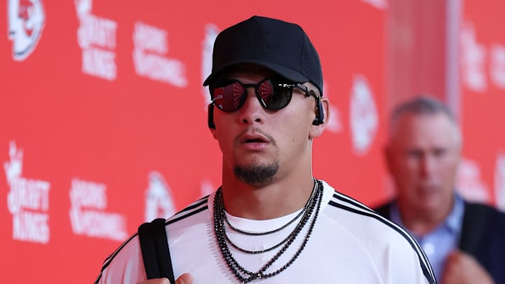 Kansas City Chiefs quarterback Patrick Mahomes enters Arrowhead Stadium.