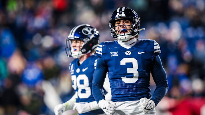 BYU safety Raider Damuni against Houston BYU safety Raider Damuni against Houston