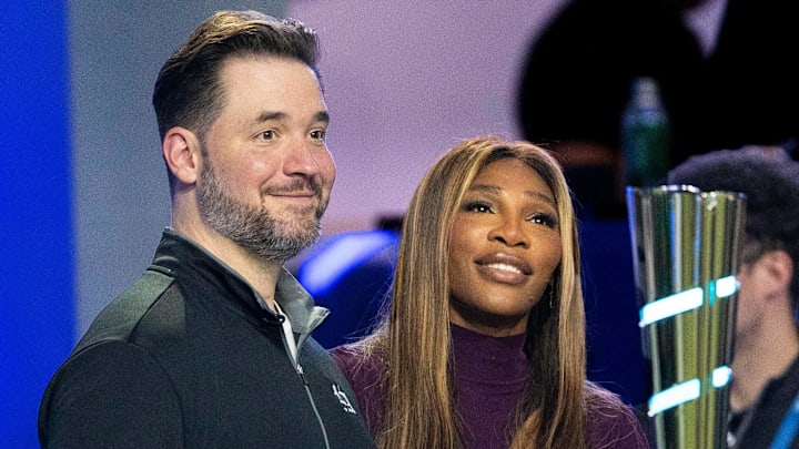 Serena Williams and her husband, Reddit co-founder Alexis Ohanian, attend a TGL match.