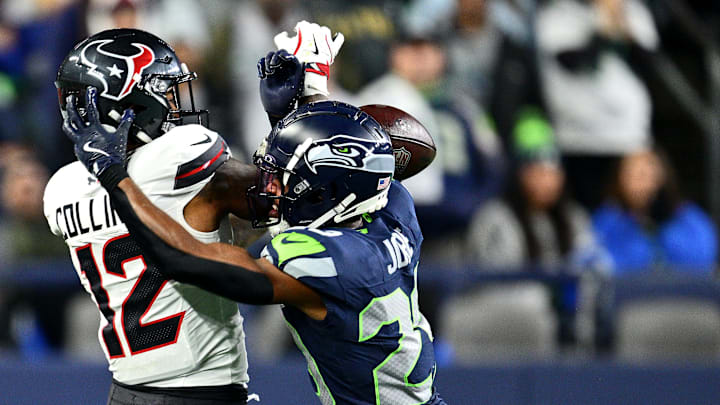 Nico Collins had to depart the Houston Texans' loss vs. the Seattle Seahawks on Monday Night Football early due to a concussion 